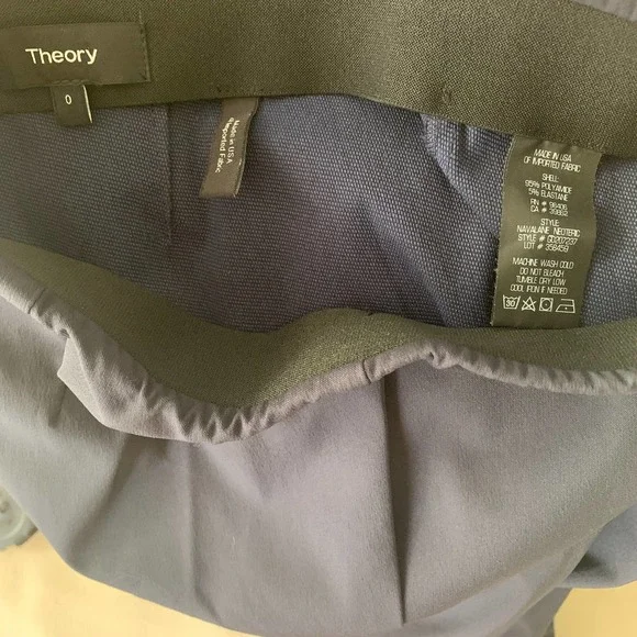 Theory Navalane Skinny Pants Navy Blue Size 0 - Picture 5 of 5